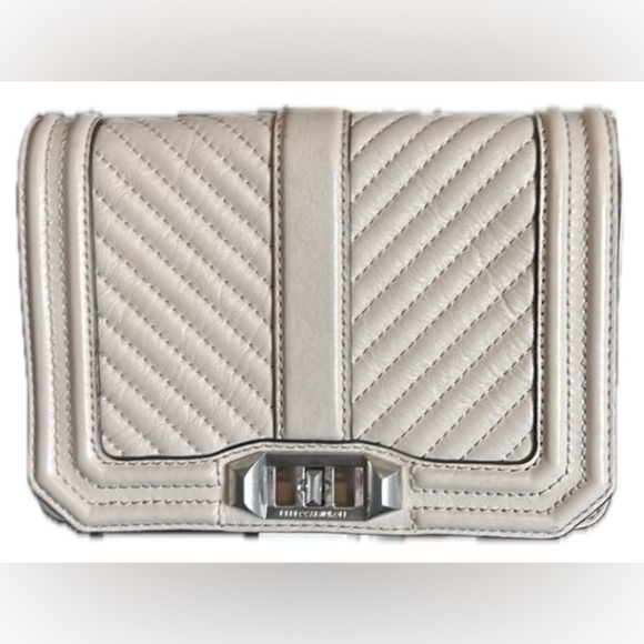 Rebecca Minkoff Crossbody Purse with Turnlock Closure Grey - Picture 1 of 7